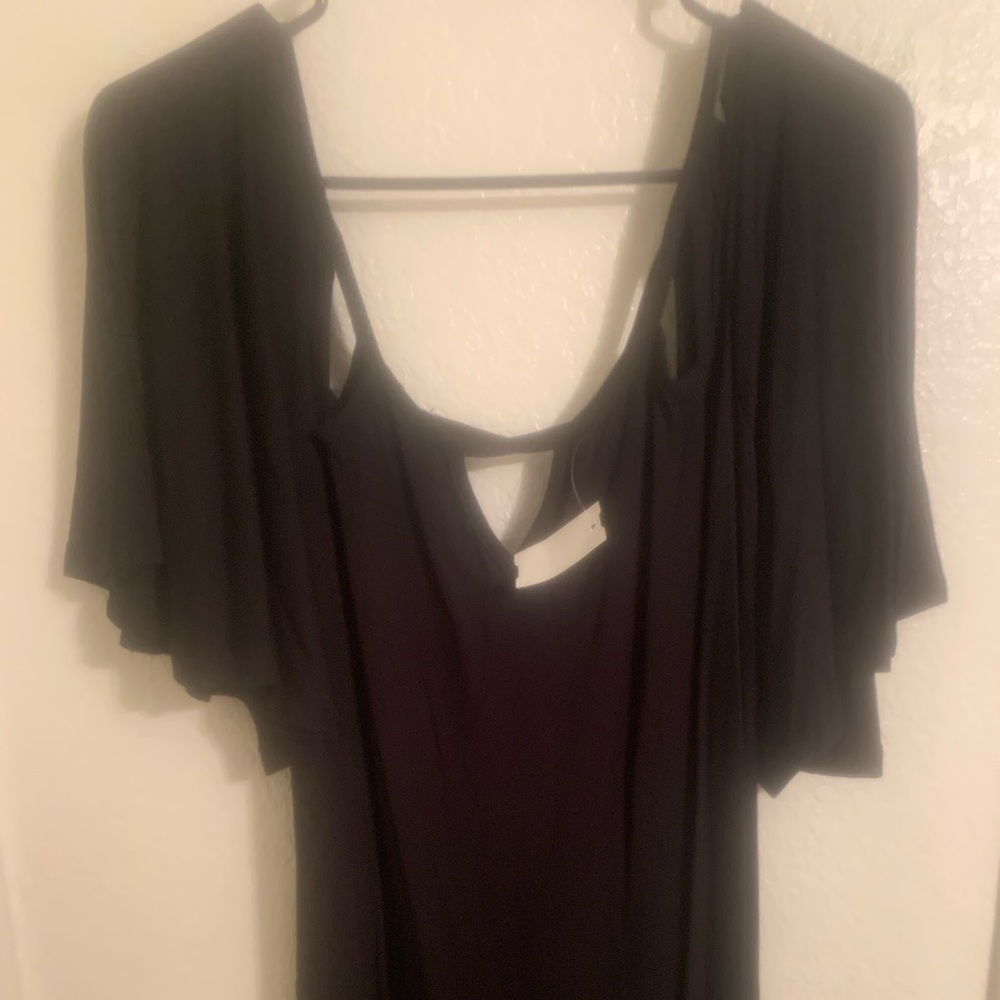 Black cut out shirt
